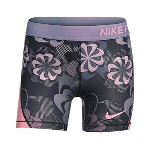 Nike Kids Floral Print Shorts - Black and Pink